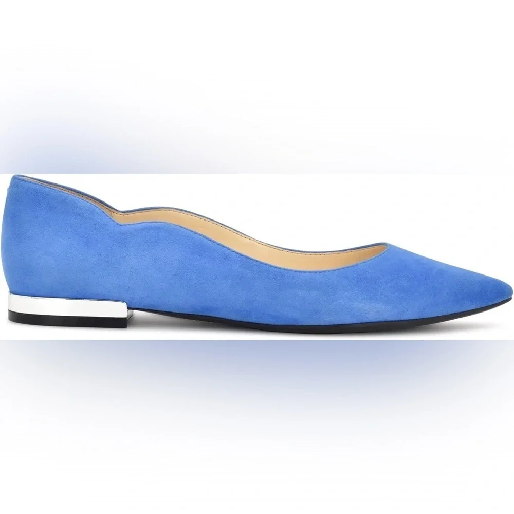 NWOB Nine West Women’s Lovlady Blue Suede Flats in size 10
